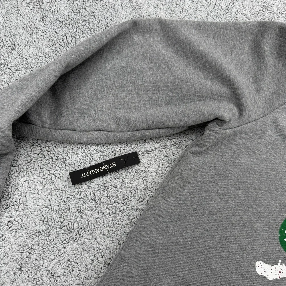 Nike Air Jordan Hoodie Mens Large Gray Jumpman Classic Spellout Logo Sweatshirt